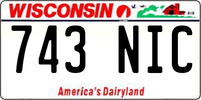 WI license plate 743NIC