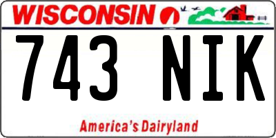 WI license plate 743NIK