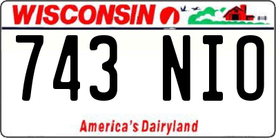 WI license plate 743NIO