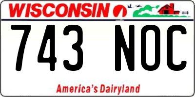 WI license plate 743NOC