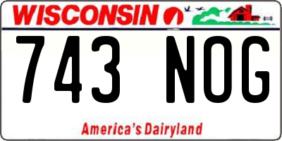 WI license plate 743NOG