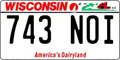 WI license plate 743NOI