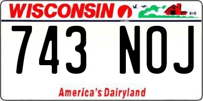 WI license plate 743NOJ