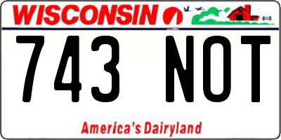 WI license plate 743NOT