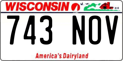 WI license plate 743NOV