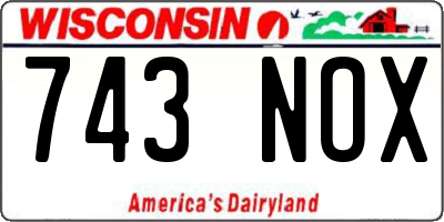 WI license plate 743NOX