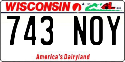 WI license plate 743NOY