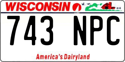 WI license plate 743NPC