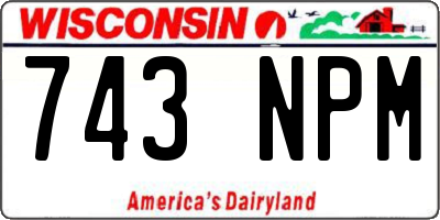 WI license plate 743NPM