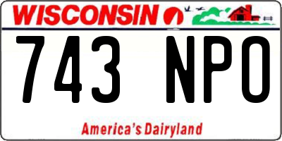 WI license plate 743NPO