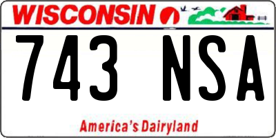 WI license plate 743NSA