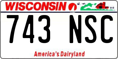 WI license plate 743NSC