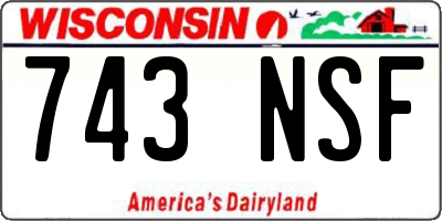 WI license plate 743NSF