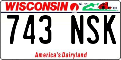 WI license plate 743NSK