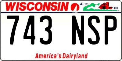 WI license plate 743NSP