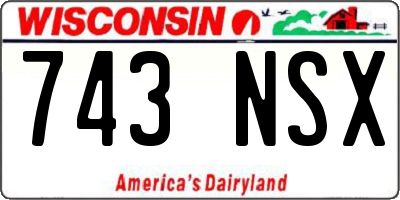 WI license plate 743NSX