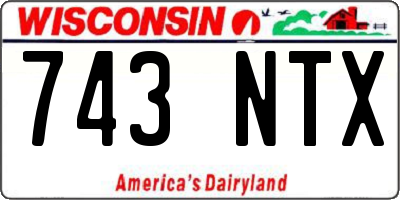 WI license plate 743NTX