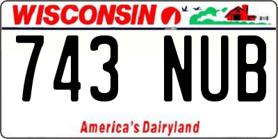 WI license plate 743NUB
