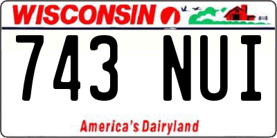 WI license plate 743NUI