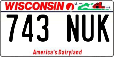 WI license plate 743NUK