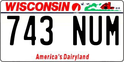 WI license plate 743NUM