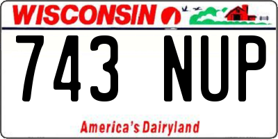 WI license plate 743NUP