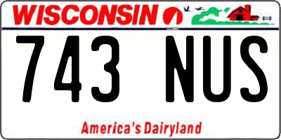 WI license plate 743NUS