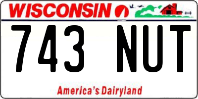 WI license plate 743NUT