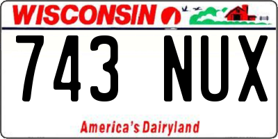 WI license plate 743NUX