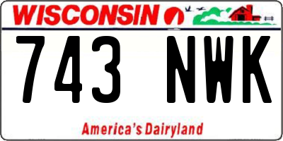 WI license plate 743NWK