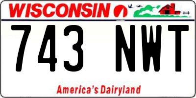 WI license plate 743NWT