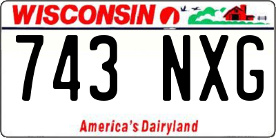 WI license plate 743NXG