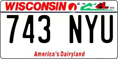 WI license plate 743NYU