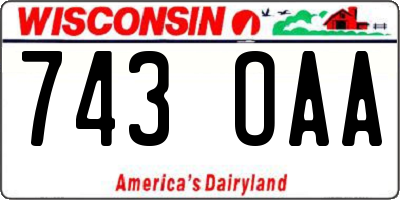 WI license plate 743OAA