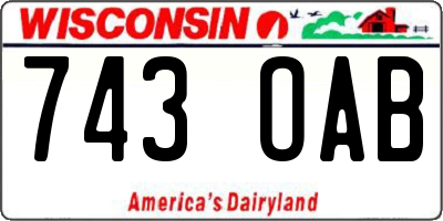 WI license plate 743OAB