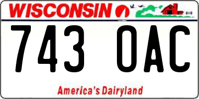 WI license plate 743OAC