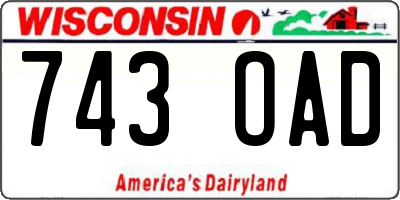 WI license plate 743OAD