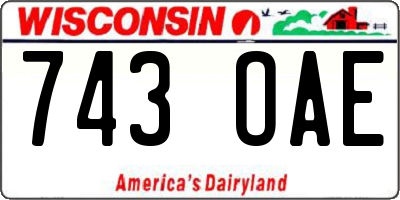 WI license plate 743OAE
