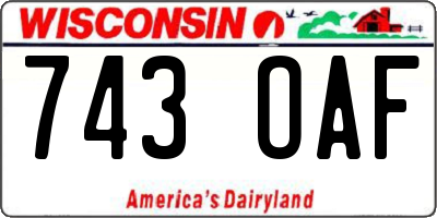 WI license plate 743OAF