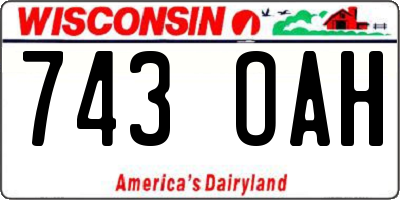 WI license plate 743OAH