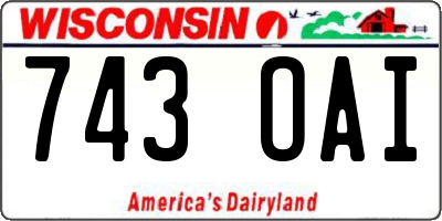 WI license plate 743OAI