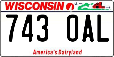 WI license plate 743OAL