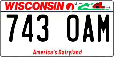 WI license plate 743OAM