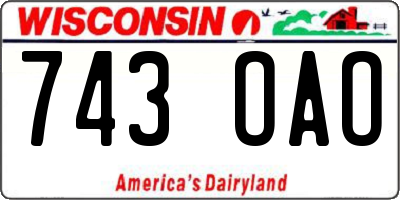 WI license plate 743OAO