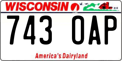 WI license plate 743OAP
