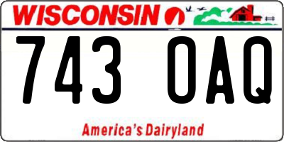 WI license plate 743OAQ
