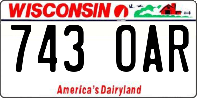 WI license plate 743OAR