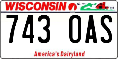 WI license plate 743OAS
