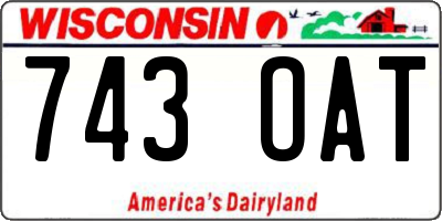 WI license plate 743OAT