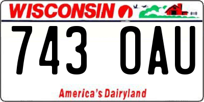 WI license plate 743OAU